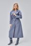 Gray Oversize Trench Coat with Windbreaker Detail - 2