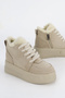 Frm 034 Fur Detail Lace up Boots - 3