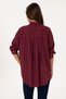 Women's Burgundy Striped Long Sleeve Shirt 50308768-Vr177 - 5