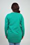 Women's Plus Size Tunic Blouse with Striped Sleeves - 4