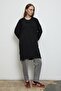 V-Neck Knitwear Tunic Black - 2