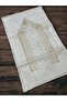 3 Pcs Velvet French Guipure Embroidered Dowry Bridal Set Prayer Rug - 6