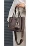 Women's New Season 3 Compartment Soft Leather Adjustable Cross Strap Shoulder Bag - 3
