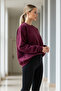 Women's Oversize Winter Loose Burgundy Sweatshirt - 5