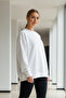 Women's Oversize Winter Loose White Sweatshirt - 7