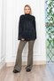 Women's Winter Black High Neck Beard Wool Long Sweater Stylish Casual Comfortable 24134 - 2