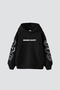 Choose Happy Printed Oversize Unisex Black Hoodie - 2