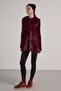 Women's Burgundy Long Lined Fur Vest 30072 - 3