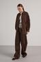 Women's Brown Pleated Pocket Detailed Oversize Shirt 30062 - 4