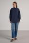 Women's Navy Blue Pleated Pocket Detailed Oversize Shirt 30062 - 2