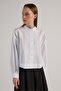 Women's White Design Oversize Short Shirt 30019 - 4