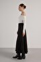 Women's Black Piece Diving Suede Long Skirt 30040 - 6