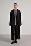 Women's Black Diver Suede Full Length Trench Coat 30041 - 8
