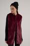 Women's Burgundy Long Lined Fur Vest 30072 - 2