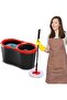 Faboer Spin Mop and Bucket Set | 360° Spin Wringer, Stainless Steel Handle, 2 Microfibre Heads