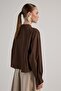 Women's Brown Design Oversize Short Shirt 30019 - 7