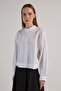 Women's White Design Oversize Short Shirt 30019 - 3
