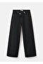 Mid-Waist Cross-Waist Wide-Leg Jeans - 3