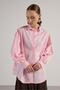 Women's Pink Pleated Pocket Detailed Oversize Shirt 30062 - 8