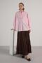 Women's Pink Pleated Pocket Detailed Oversize Shirt 30062 - 4
