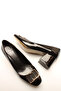 Black Patent Buckled Women's Heeled Shoes - 4