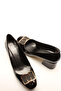 Black Patent Buckled Women's Heeled Shoes - 3