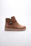 Women's Suede Boots with Zipper Platinum Detail Tan Solvia - 3