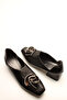 S Black Honeycomb Patent Leather Buckle Women's Heels - 2