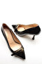 Black Patent Buckled Women's Heeled Shoes - 3