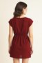 Women's Burgundy Side Slit Buckled V-Neck Mini Beach Dress - 3