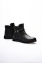 Women's Leather Boots with Zipper Platinum Detail Black Solvia