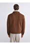 LCW Vision Slim Fit Fur Collar Suede Men's Coat - 5