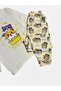 Girl's 100% Cotton Combed Fabric Yellow Cat Paw Patterned Long Sleeve Seasonal Pajama Set - 4