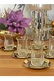 ECHO GOLD GILDED (REAL) GOLD METAL PLATE 12 PIECE 6-PERSON TEA SET TEA SERVICE GLASS