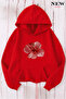 Pink Floral Printed Hooded Sweatshirt