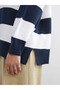 Lcw Modest Blue Crew Neck Striped Oversize Women's Knitwear Sweater - 2