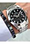 Silver-Black Color 10 Atm Water Resistance with Calendar Phosphorescent Steel Case Men's Wristwatch 2491.04Mr