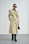 Women's Long Lined Double-Breasted Trench Coat - 4