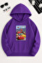 Colorful Cars Printed Hooded Sweatshirt