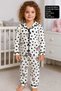 Girl's Cow Printed Buttoned 100% Cotton Colorful Pajama Set - 2