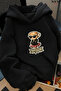 Cappucino Ballerina Printed Hooded Sweatshirt