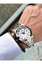 Men's Wristwatch with Calendar Silver Color 10 Atm Water Resistance Phosphorescent Steel Case 2491.02Mr - 4