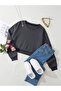 Women's Plain Crop Crew Neck Sweatshirt