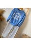 Flexible Comfortable Blue Color Bottom - Top Children's Suit with Bicycle Collar - 4