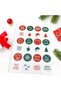 Christmas Themed Set of 24 Round Stickers 4 cm – Gift Packaging Sticker White