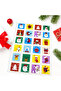New Year Themed Mixed Model 24-Piece Square Sticker Set 42X42 mm – Gift Packaging Sticker White Color