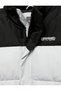 Stand Collar Color Block Pocket Detail Printed Zippered Puffer Jacket - 7