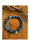 8 Mm Natural Stone Blue Agate Bracelet [Evil Eye Stone] - 2