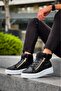 Snr-512 Boa Thick High Sole Double Zipper Black Men's Sports Boots - 2