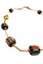 Natural Stone Row Steel Special Design Necklace - 2
